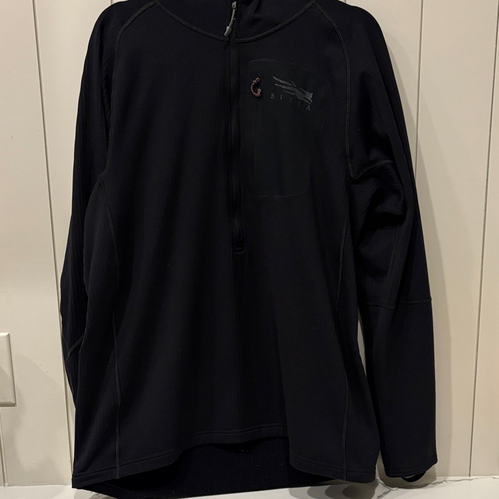 Sitka Core Mid weight Black Half-Zip Pullover